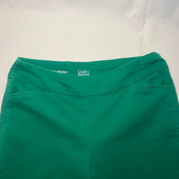 Croft & Barrow Effortless Stretch Pant Green Pull-On 12 Comfort Office EUC - Picture 11 of 11